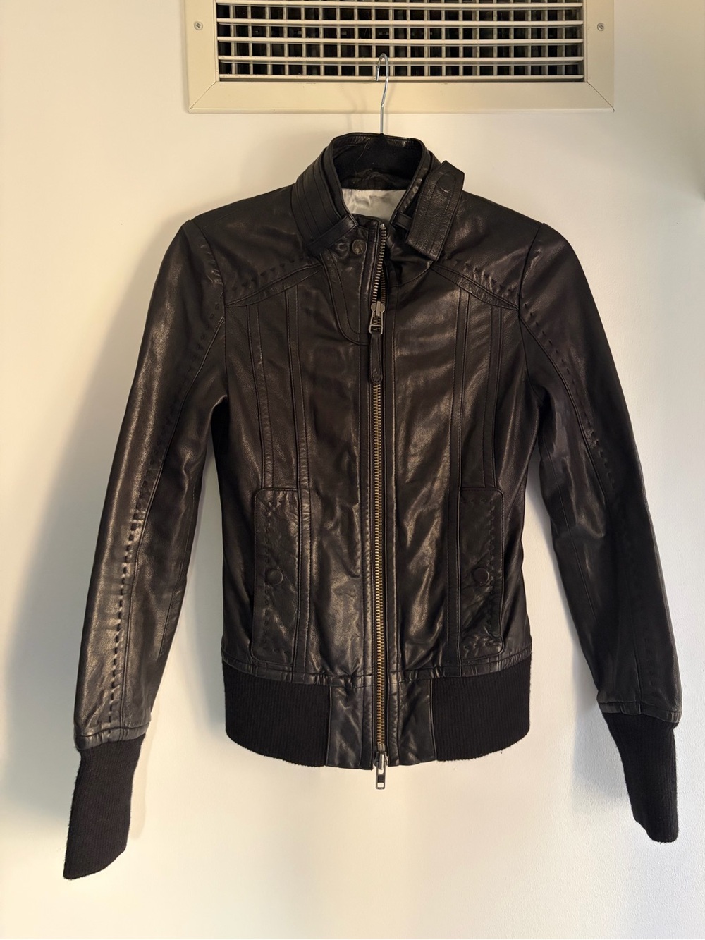 Mackage For Aritzia Lamb Leather Black Jacket - 2XS